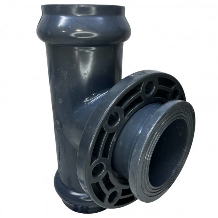 Trójnik ciśnieniowy kielichowy PVC 110/100 kołnierz